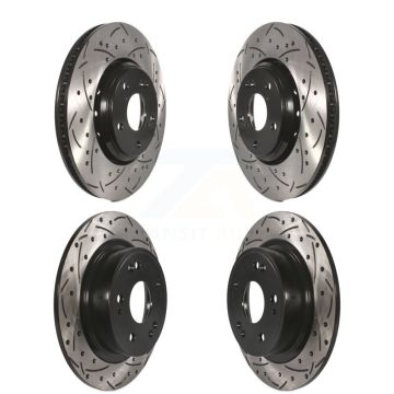 Front Rear Coated Drilled Slotted Disc Brake Rotors Kit For Honda Accord Acura ILX KD-100361