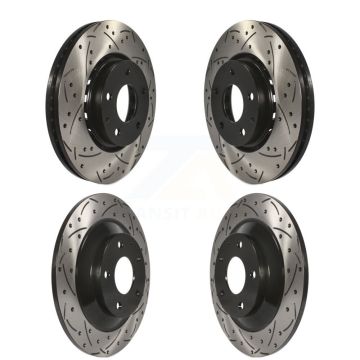 Front Rear Coated Drilled Slotted Disc Brake Rotors Kit For Mazda CX-5 KD-100363
