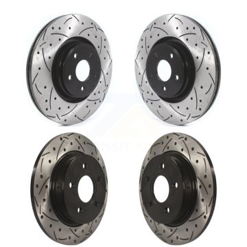 Front Rear Drilled Slot Brake Rotor Kit For 2013-2018 Ford Focus With 335mm Diameter KD-100371