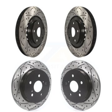 Front Rear Coated Drilled Slotted Disc Brake Rotors Kit For Lexus NX300 NX200t NX300h KD-100375