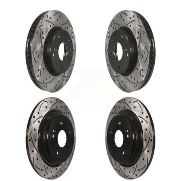Front Rear Coated Drilled Slotted Disc Brake Rotors Kit For 2020 Honda CR-V 2.0L KD-100379