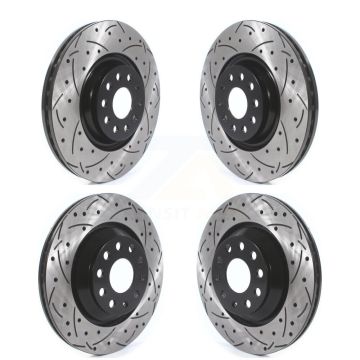 Front Rear Drill Slot Disc Brake Rotors Kit For Volkswagen Audi GTI Q3 Golf R Arteon S3 A3 KD-100381