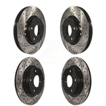 Front Rear Coat Drill Slot Disc Brake Rotors Kit For 2019-2021 Mazda 6 Naturally Aspirated KD-100393