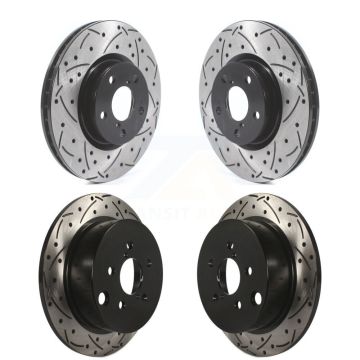 Front Rear Drilled Slot Brake Rotor Kit For Subaru Impreza With 276mm Diameter KD-100397