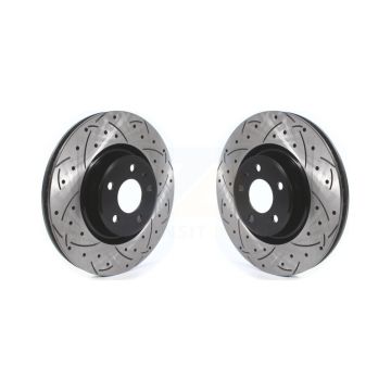 Front Coat Drill Slot Disc Brake Rotor Pair For Audi Q5 A4 Quattro A5 Sportback allroad A6 KD-100407