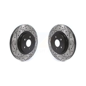 Front Coated Drilled Slotted Disc Brake Rotors Pair For Subaru Crosstrek Impreza KD-100410