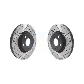 Front Drill Slot Brake Rotor Pair For 17-21 Subaru Impreza With 276mm Diameter KD-100411