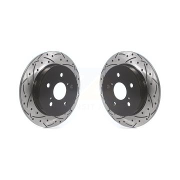 Rear Drill Slot Disc Brake Rotor Pair For Toyota RAV4 Camry Lexus Corolla Cross C-HR NX300 KD-100415