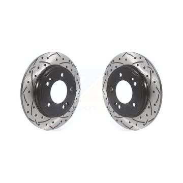 Rear Drilled Slot Disc Brake Rotors Pair For Hyundai Elantra Kia Forte Niro Ioniq Veloster KD-100418