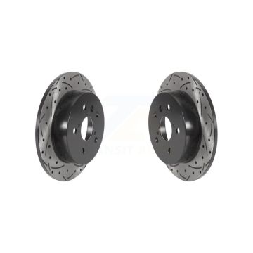 Rear Coated Drilled Slotted Disc Brake Rotors Pair For Toyota Camry KD-100419
