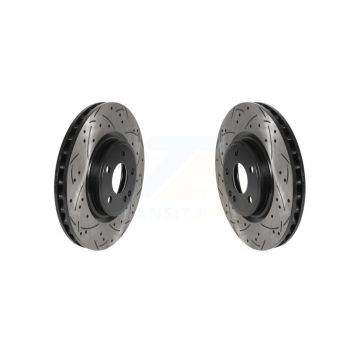 Front Drilled Slot Brake Rotors Pair For Mercedes-Benz GLA250 CLA250 B250 INFINITI QX30 B KD-100422