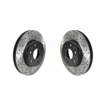 Front Coated Drill Slot Disc Brake Rotors Pair For 2015-2020 Chevrolet Colorado GMC Canyon KD-100427