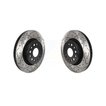 Front Coated Drilled Slotted Disc Brake Rotors Pair For Ram 1500 KD-100432