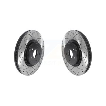 Front Coated Drilled Slotted Disc Brake Rotors Pair For Subaru Forester Outback Legacy KD-100436