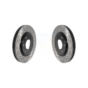 Front Coated Drilled Slot Disc Brake Rotor Pair For Nissan TITAN INFINITI Armada QX80 QX56 KD-100441