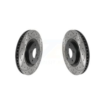 Front Drilled Slot Brake Rotors Pair For Hyundai Kia Tucson Sportage Optima Sonata Cadenza KD-100446