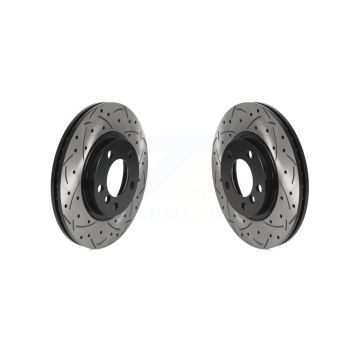 Front Coated Drilled Slotted Disc Brake Rotors Pair For Mini Cooper Countryman Paceman KD-100448