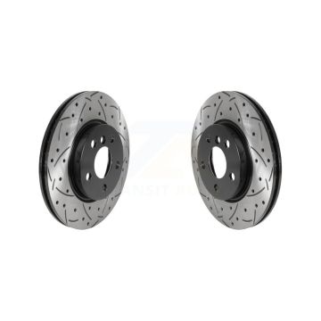 Front Coated Drilled Slotted Disc Brake Rotors Pair For Mini Cooper Clubman KD-100452