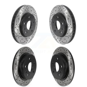 Front Rear Coated Drilled Slotted Disc Brake Rotors Kit For Chevrolet Malibu Limited KD-100456
