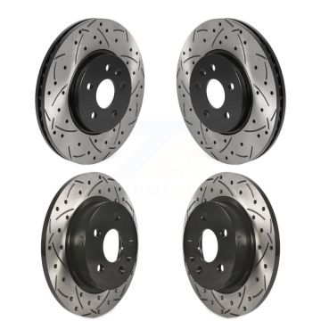 Front Rear Coated Drilled Slot Disc Brake Rotors Kit For Chevrolet Buick Encore Trax Sonic KD-100458