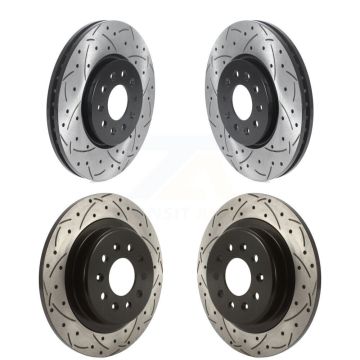 Front Rear Drilled Slot Brake Rotors Kit For Buick Envision With 315mm Diameter Rotor KD-100460