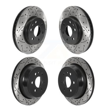 Front Rear Drilled Slot Disc Brake Rotors Kit For 2015-2020 Chevrolet Colorado GMC Canyon KD-100461