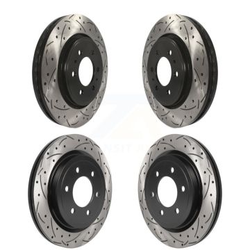 Front Rear Drilled Slot Disc Brake Rotors Kit For Ford F-150 Expedition Lincoln Navigator KD-100464