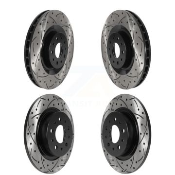 Front Rear Coated Drilled Slotted Disc Brake Rotors Kit For 2014-2020 Fiat 500L KD-100466