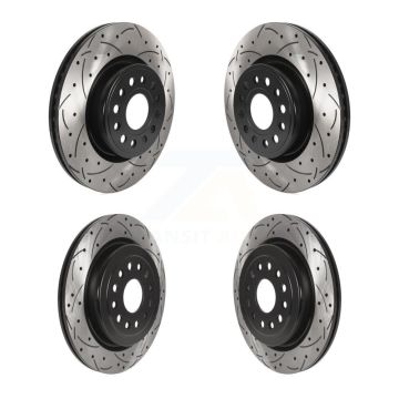 Front Rear Coated Drilled Slotted Disc Brake Rotors Kit For Ram 1500 KD-100467