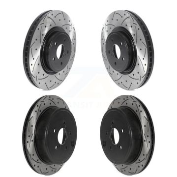 Front Rear Coated Drilled Slotted Disc Brake Rotors Kit For Subaru Outback Legacy KD-100474
