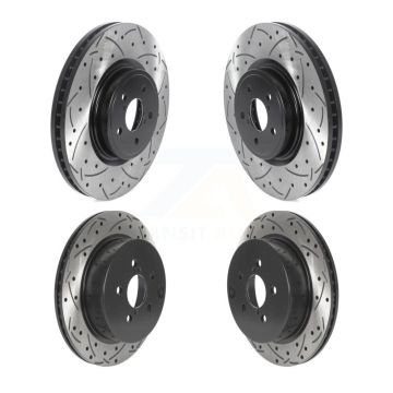 Front Rear Coated Drilled Slotted Disc Brake Rotors Kit For 2014-2018 Subaru Forester 2.0L KD-100475