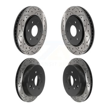 Front Rear Coat Drill Slot Disc Brake Rotors Kit For Nissan Frontier Xterra Suzuki Equator KD-100476
