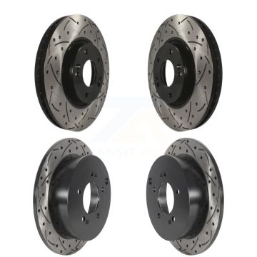 Front Rear Coated Drilled Slotted Disc Brake Rotors Kit For Hyundai Tucson Kia Sportage KD-100477