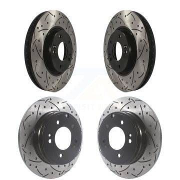 Front Rear Coated Drilled Slotted Disc Brake Rotors Kit For Hyundai Sonata Kia Optima KD-100478