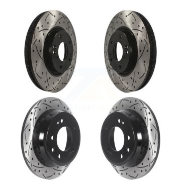 Front Rear Coated Drilled Slotted Disc Brake Rotors Kit For Hyundai Tucson Kia Sportage KD-100479