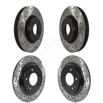 Front Rear Coated Drilled Slot Disc Brake Rotors Kit For Kia Optima Hyundai Sonata Soul EV KD-100480