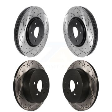 Front Rear Coated Drilled Slotted Disc Brake Rotors Kit For INFINITI FX35 FX45 FX37 KD-100481