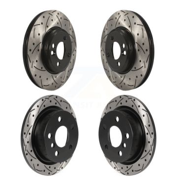 Front Rear Coated Drilled Slotted Disc Brake Rotors Kit For 2015 Mini Cooper 2.0L/1.5L KD-100484