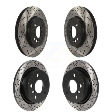 Front Rear Coated Drilled Slotted Disc Brake Rotors Kit For 2015 Mini Cooper 2.0L/1.5L KD-100485