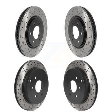 Front Rear Coated Drilled Slot Disc Brake Rotors Kit For INFINITI QX80 Nissan Armada QX56 KD-100487