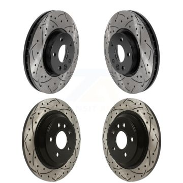 Front Rear Drilled Slot Brake Rotors Kit For Volvo S60 V70 With 300mm Diameter Rotor KD-100491