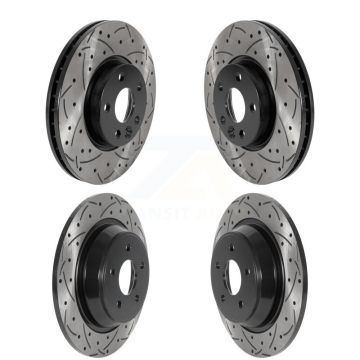 Front Rear Coated Drilled Slot Disc Brake Rotors Kit For 2012-2015 Land Rover Range Evoque KD-100492