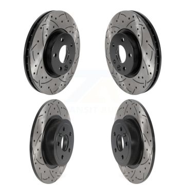 Front Rear Coated Drilled Slotted Disc Brake Rotors Kit For Land Rover Range Evoque KD-100493