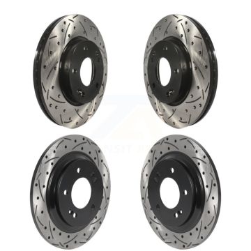 Front Rear Coated Drilled Slotted Disc Brake Rotors Kit For Kia Forte5 Hyundai Elantra GT KD-100497