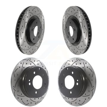 Front Rear Drilled Slot Disc Brake Rotors Kit For Hyundai Tucson Kia Optima Cadenza Azera KD-100499