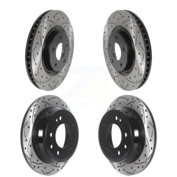 Front Rear Coated Drilled Slotted Disc Brake Rotors Kit For Hyundai Tucson KD-100500