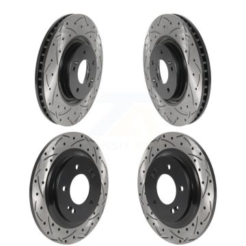 Front Rear Drilled Slot Disc Brake Rotors Kit For Kia Optima Hyundai Sonata Cadenza Azera KD-100501