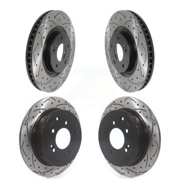 Front Rear Drill Slot Brake Rotor Kit For 2017-2022 Kia Sportage With Manual Parking KD-100502