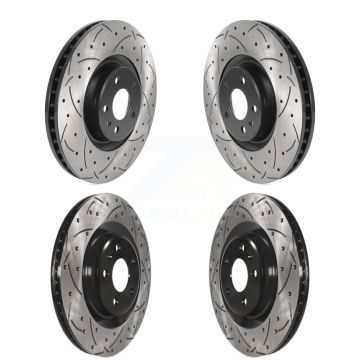 Front Rear Coated Drilled Slotted Disc Brake Rotors Kit For Audi A6 Quattro A7 KD-100503