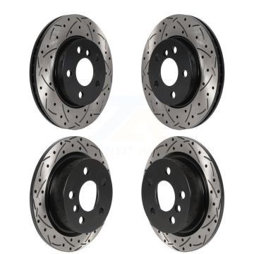Front Rear Coated Drilled Slotted Disc Brake Rotors Kit For Mini Cooper KD-100514